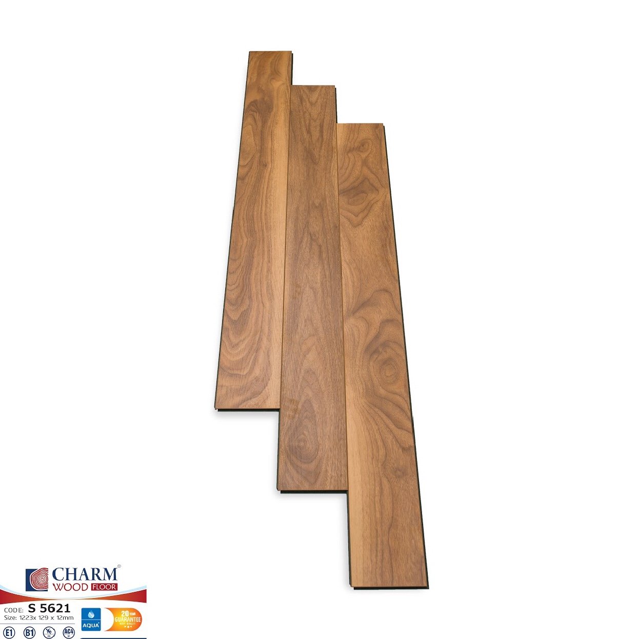 SÀN GỖ CHARM WOOD-12LY-BẢN LỚN CỐT ĐEN