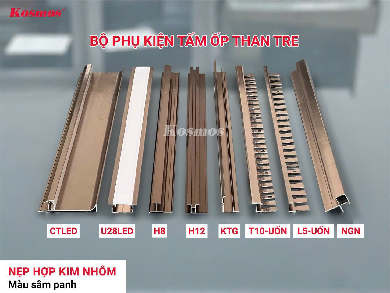 NẸP HỢP KIM NHÔM MÀU SÂM PANH