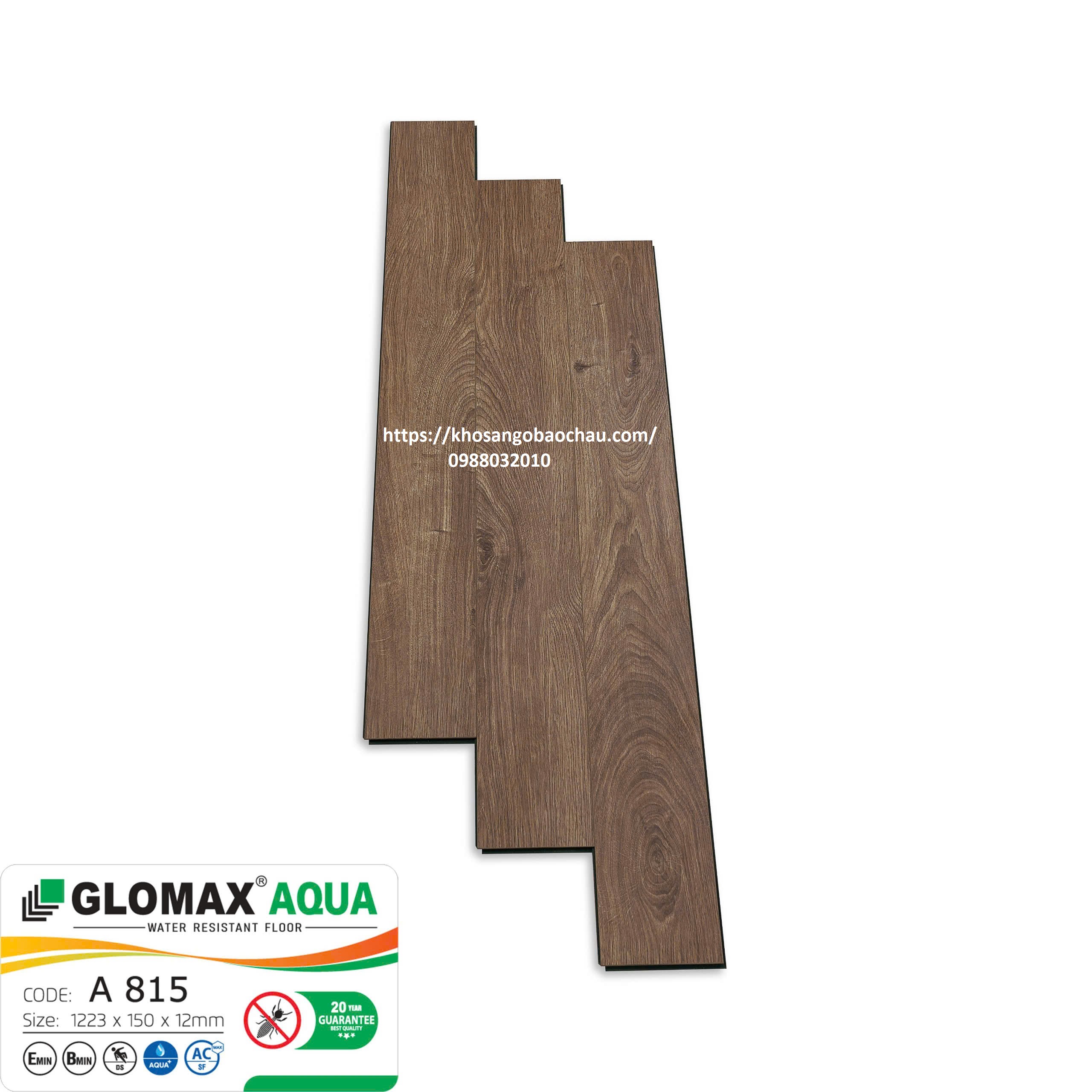 SÀN GỖ GLOMAX AQUA CỐT XANH A815