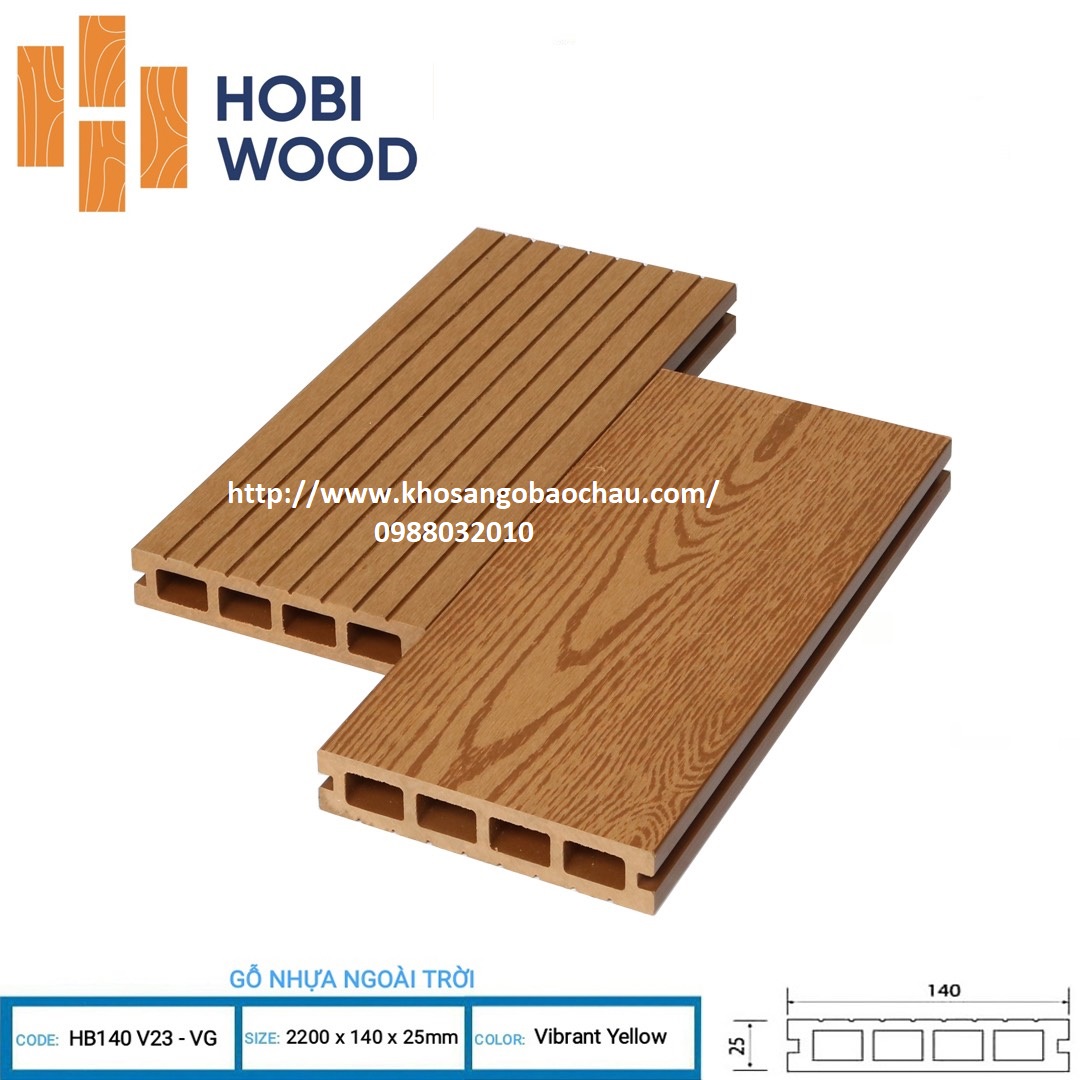 SÀN GỖ NGOÀI TRỜI 4 LỖ HOBIWOOD - VIBRANT YELLOW