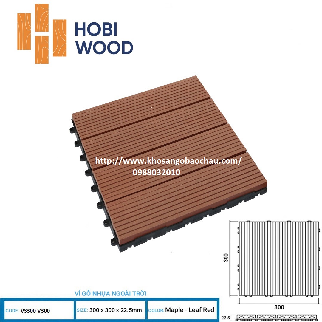 VĨ GỖ VÂN SỌC HOBIWOOD - MAPBLE - LEAF RED