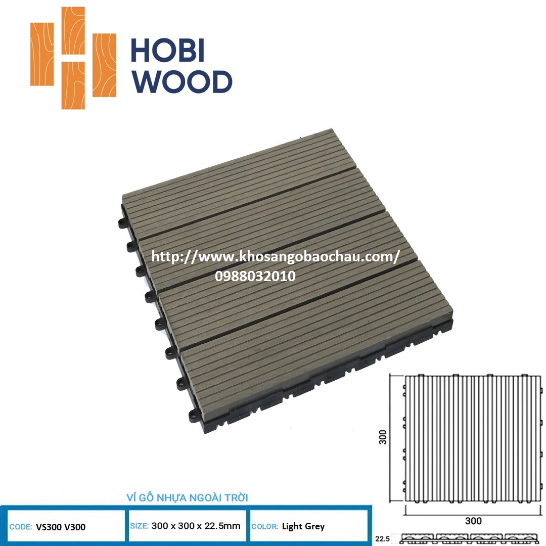 VĨ GỖ VÂN SỌC HOBIWOOD - LIGHT GREY