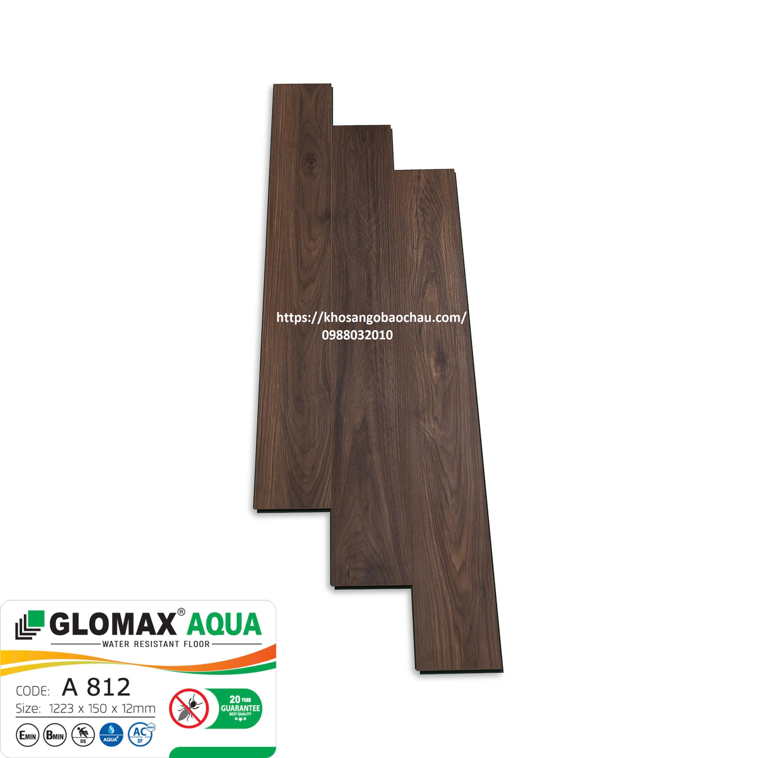 SÀN GỖ GLOMAX AQUA CỐT XANH A812