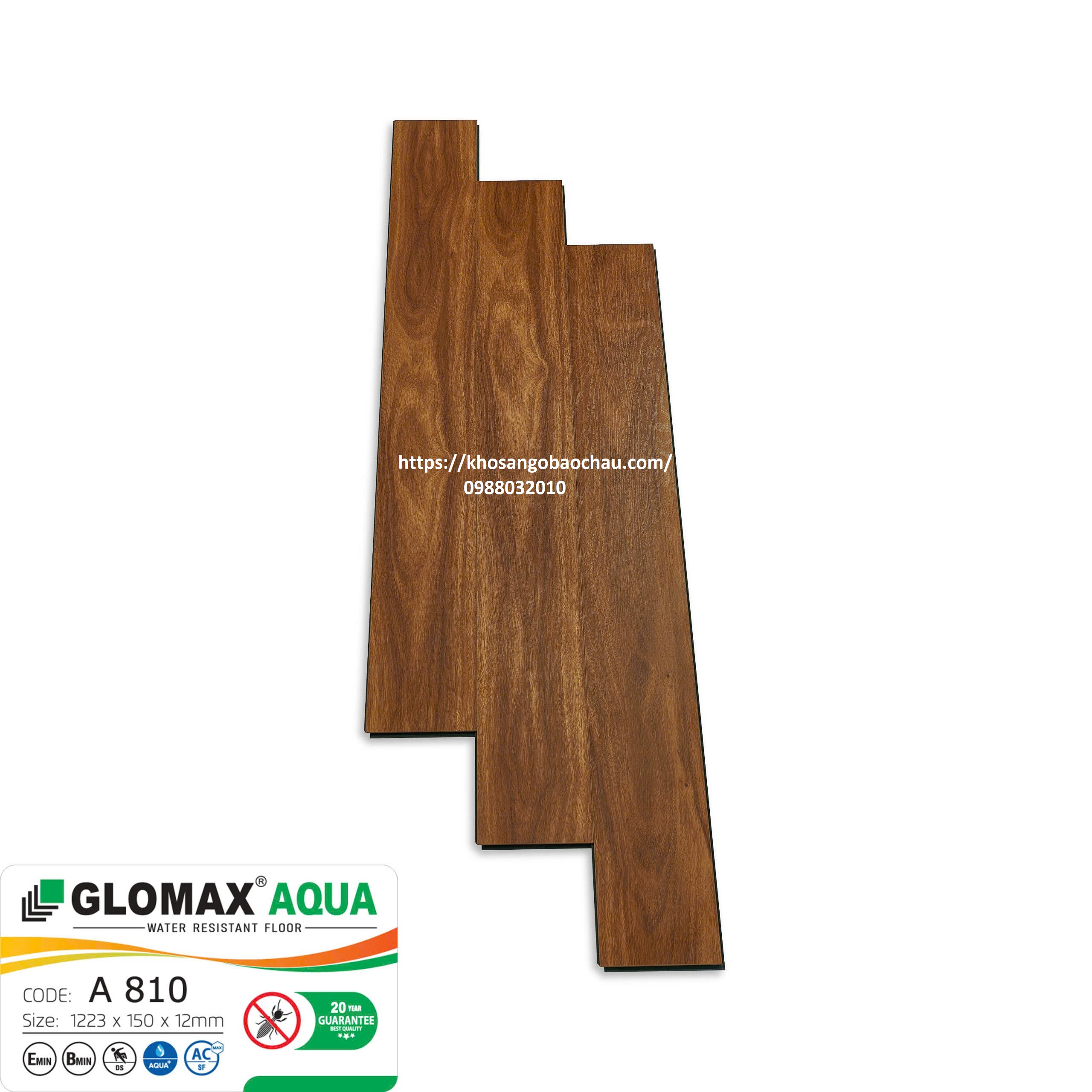 SÀN GỖ GLOMAX AQUA CỐT XANH A810