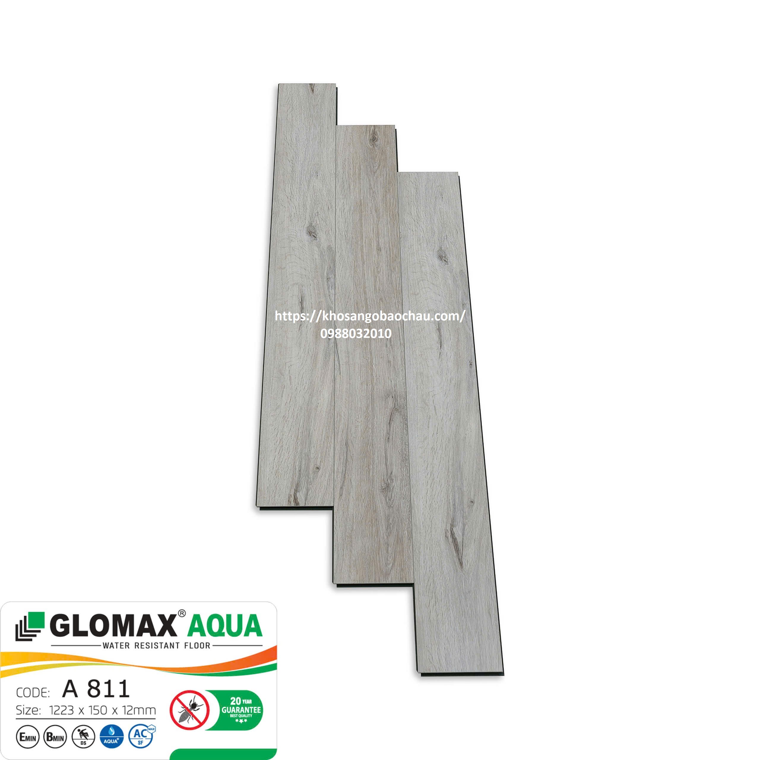 SÀN GỖ GLOMAX AQUA CỐT XANH A811