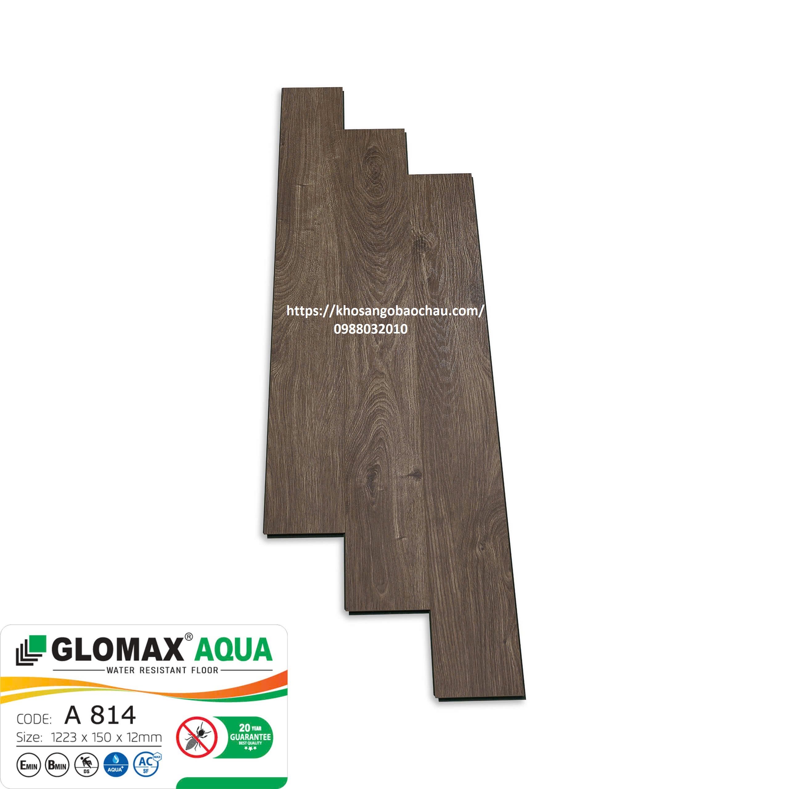 SÀN GỖ GLOMAX AQUA CỐT XANH A814